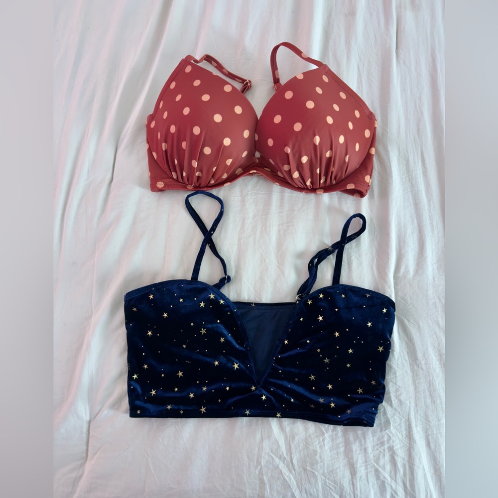 Polka Dot and Star Print Bikini Tops